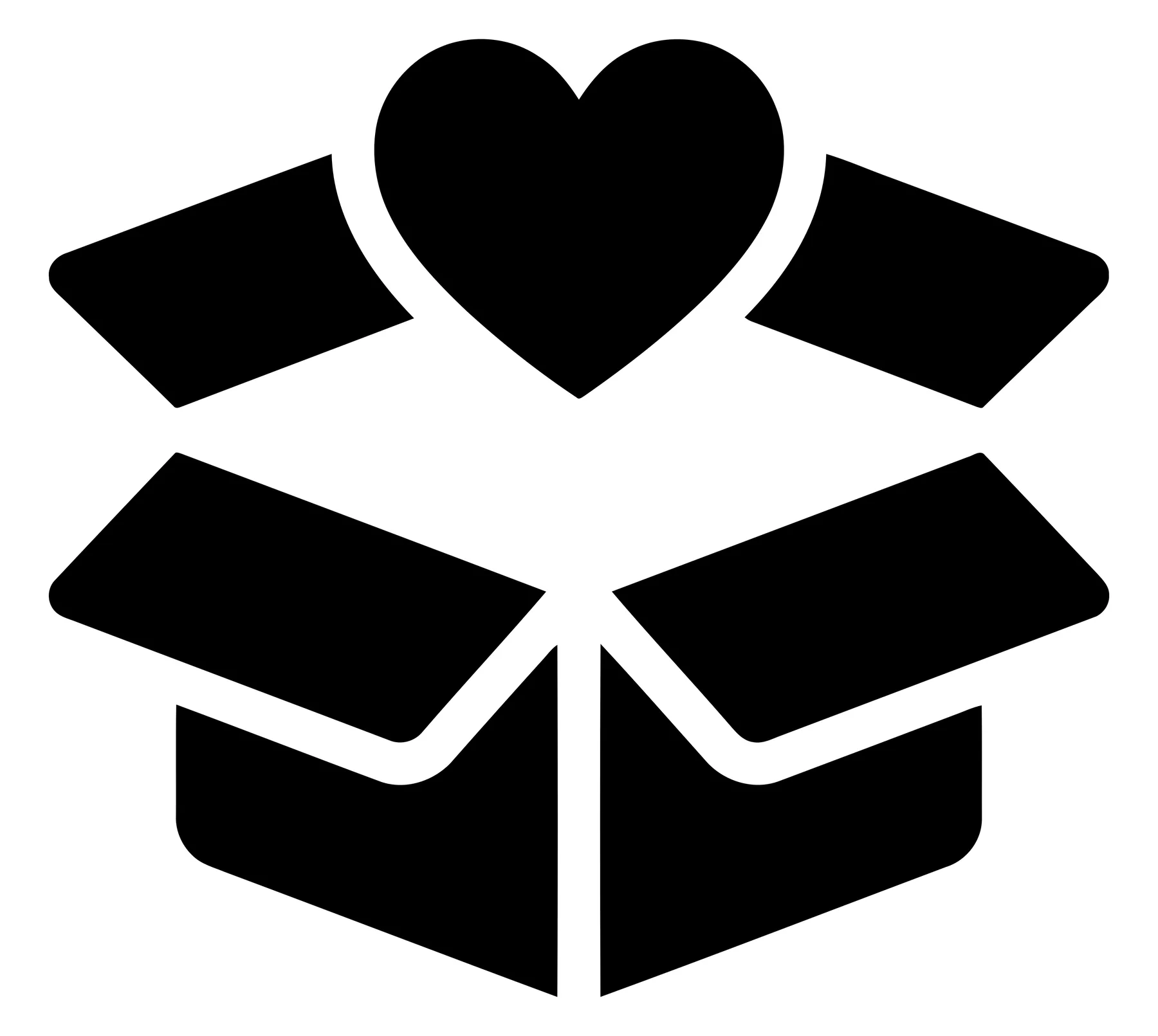 Open Gift Box with Heart Icon Vector Illustration