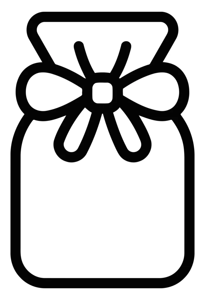 gift pouch outline icon, wrapped present bag icon, vector illustration