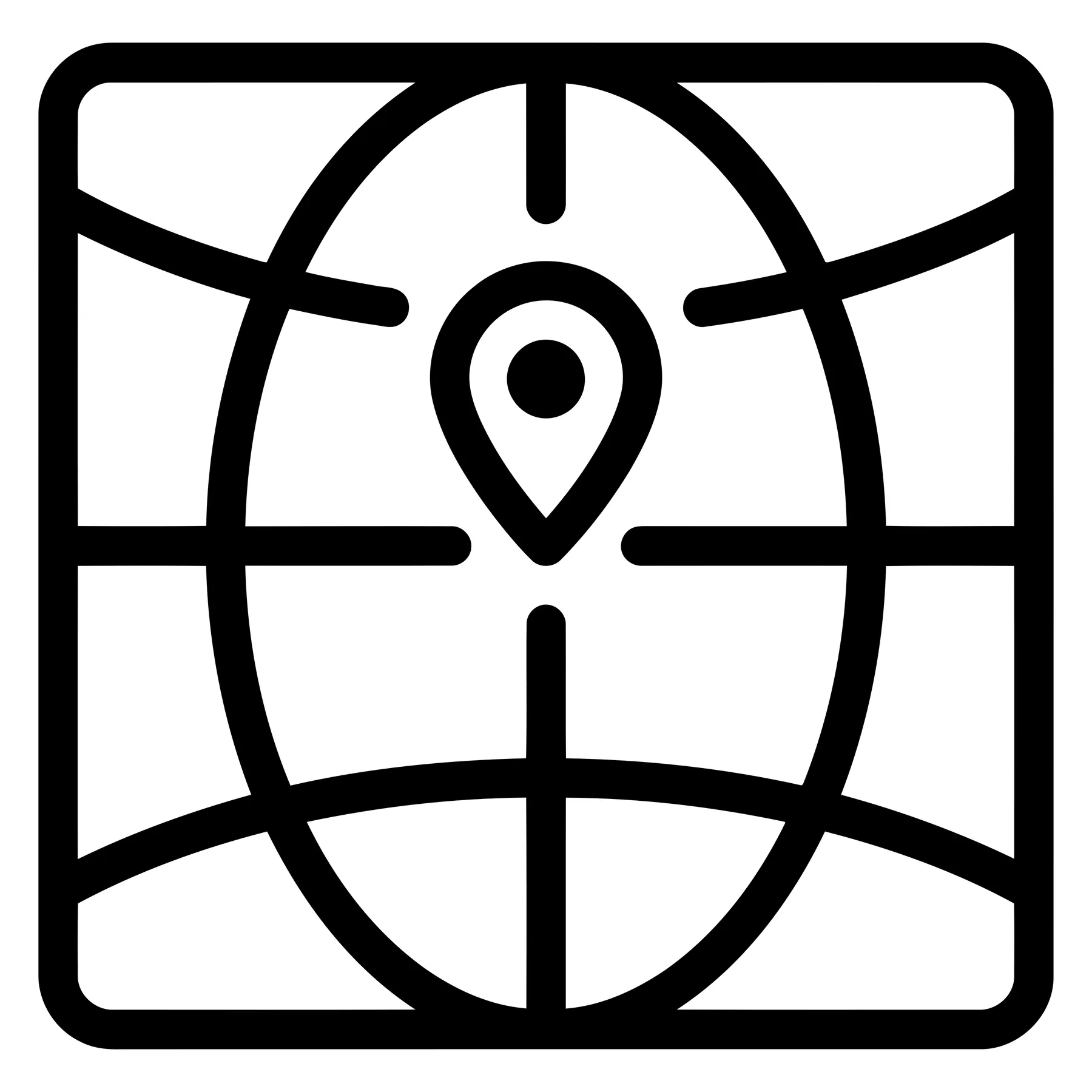 Minimalist Global Location Pin Icon on Map Grid