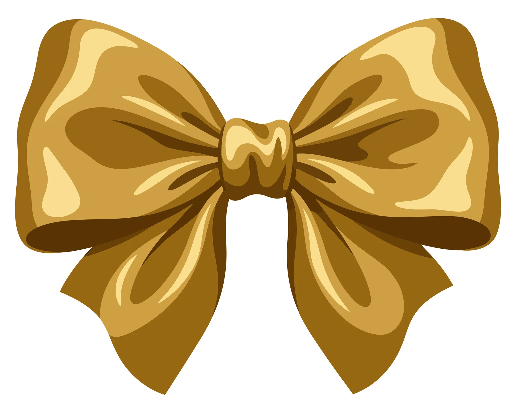 Elegant Gold Ribbon Bow Vector Illustration