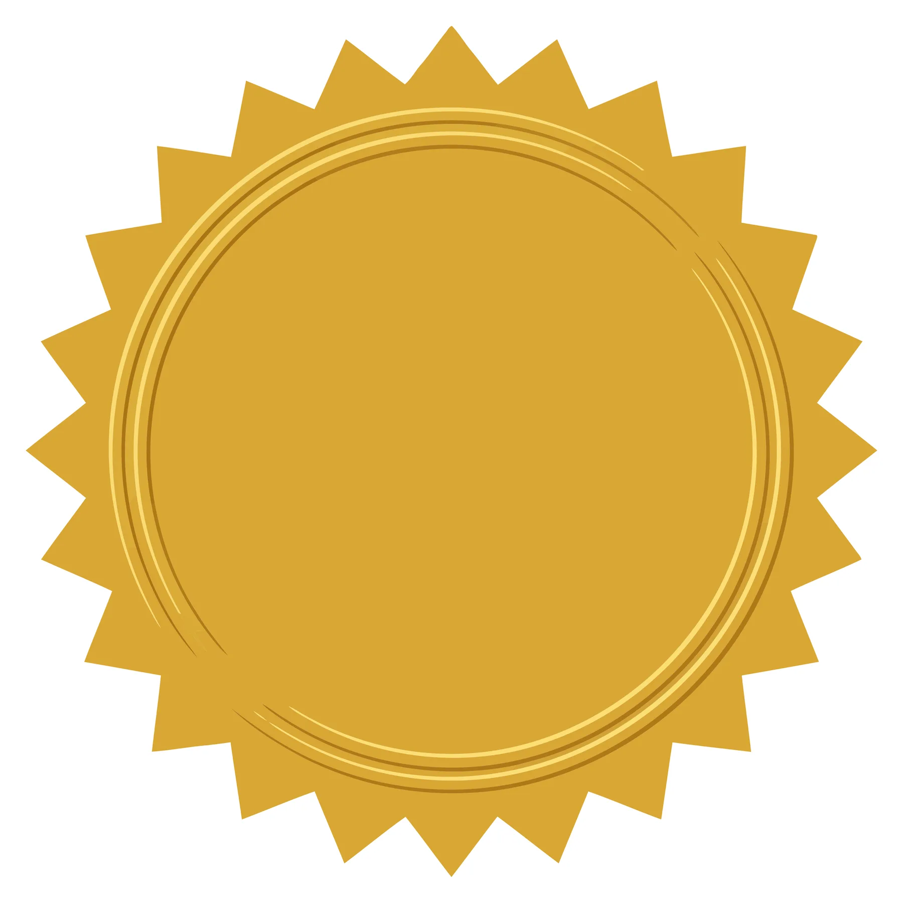 Golden Circular Seal Stamp with Jagged Edges