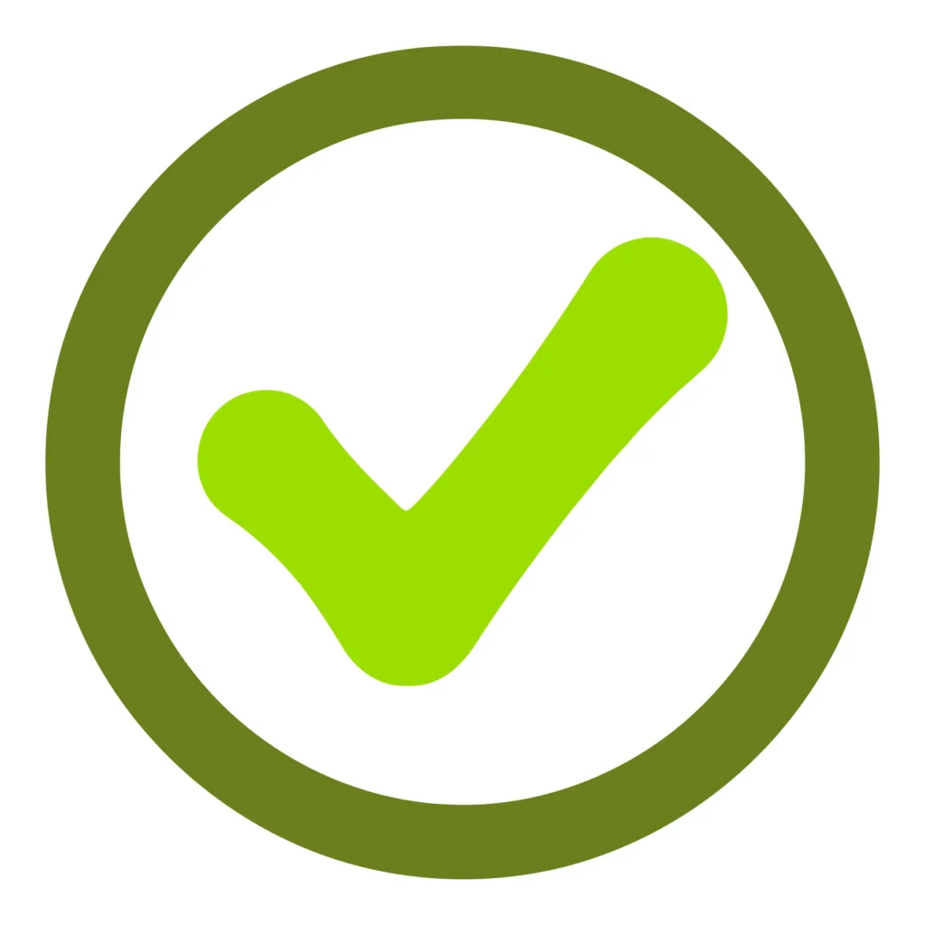 green check mark icon in a circle