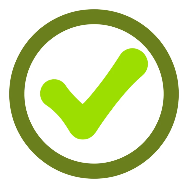 green check mark icon in a circle