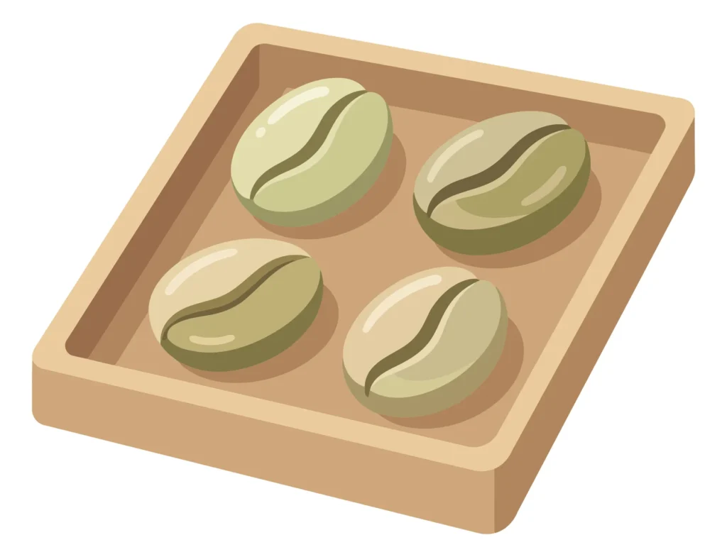 Green Coffee Beans In Tray green coffee beans in tray