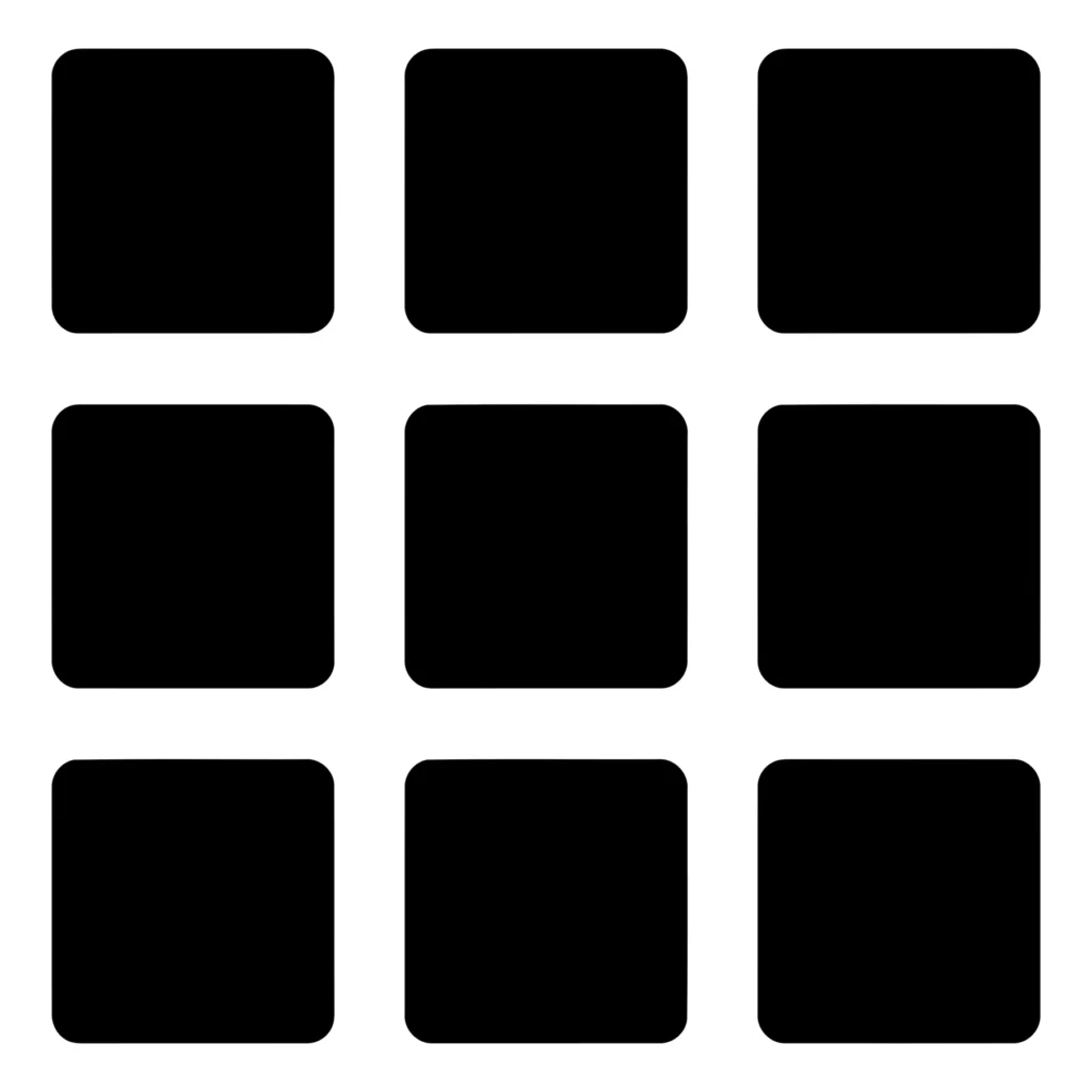 grid of nine black rounded square icons