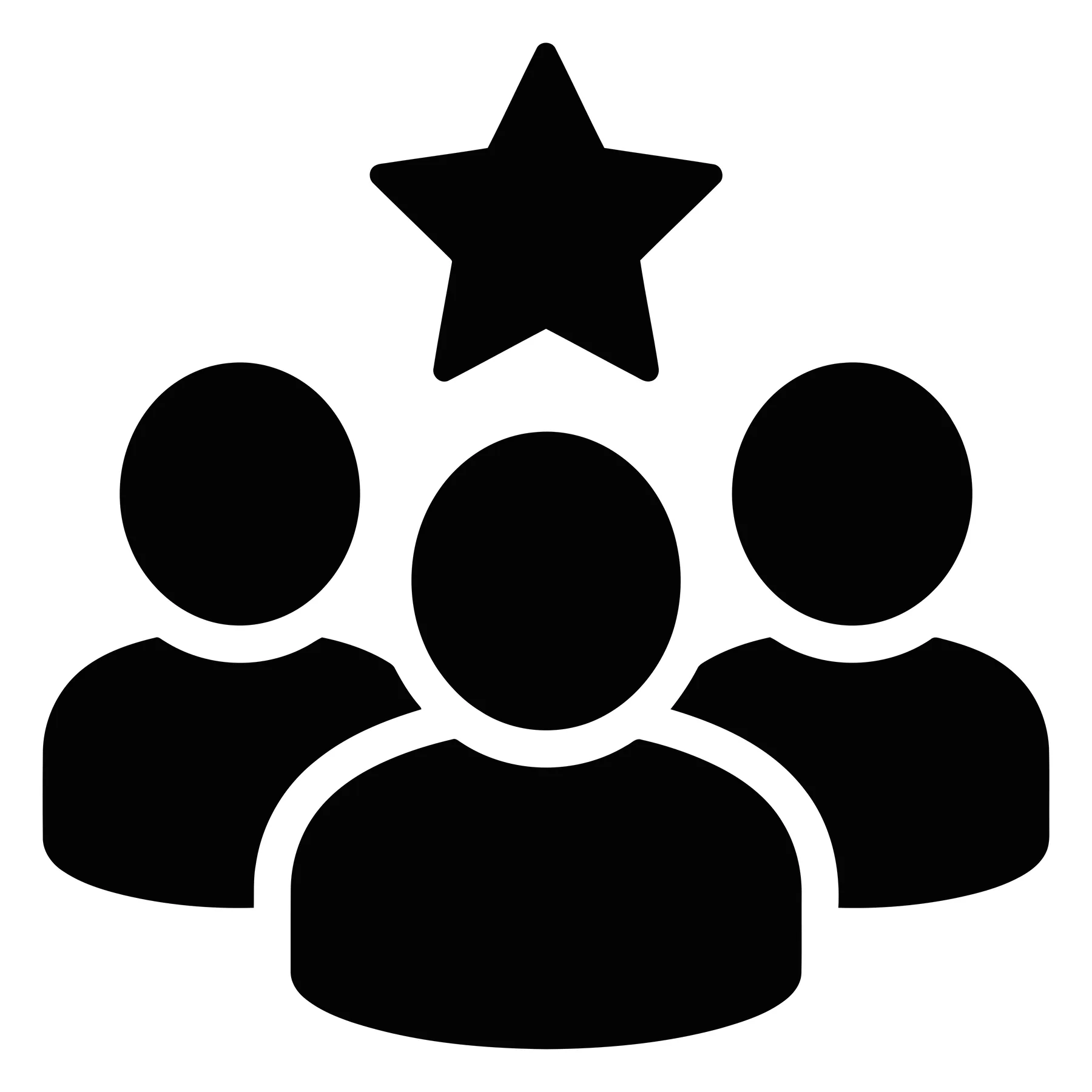 Black Silhouette of Group with Star Symbol Above