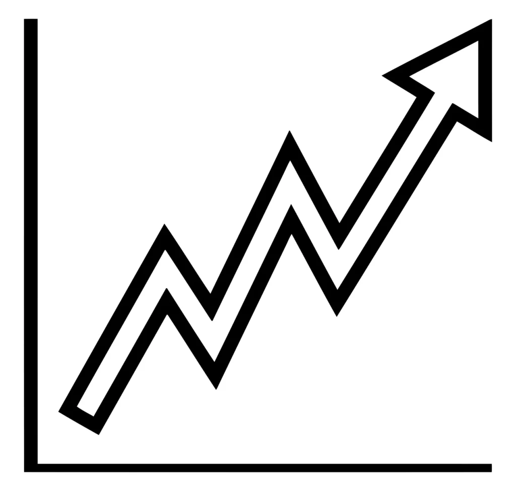 growth chart arrow rising up vector illustration