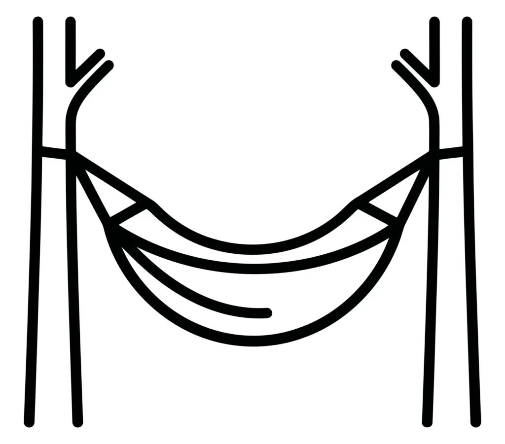 hammock between two trees icon