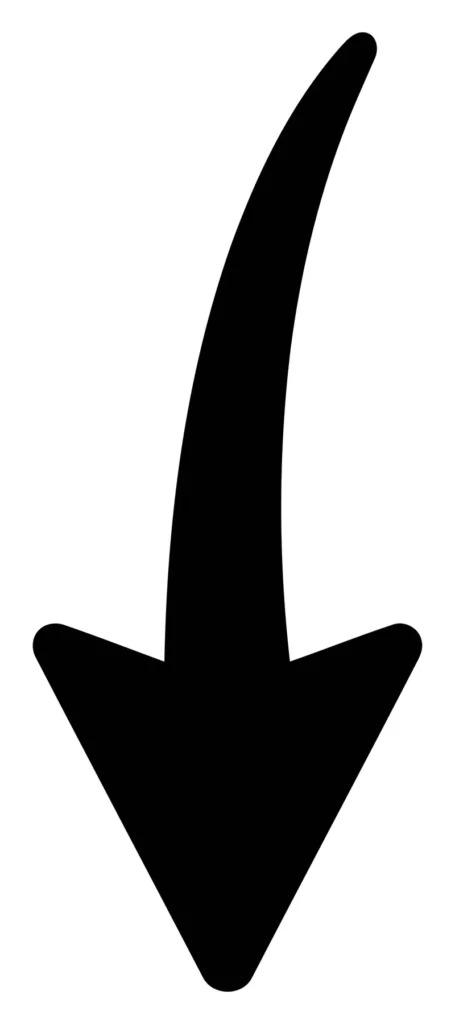 hand drawn arrow pointing down