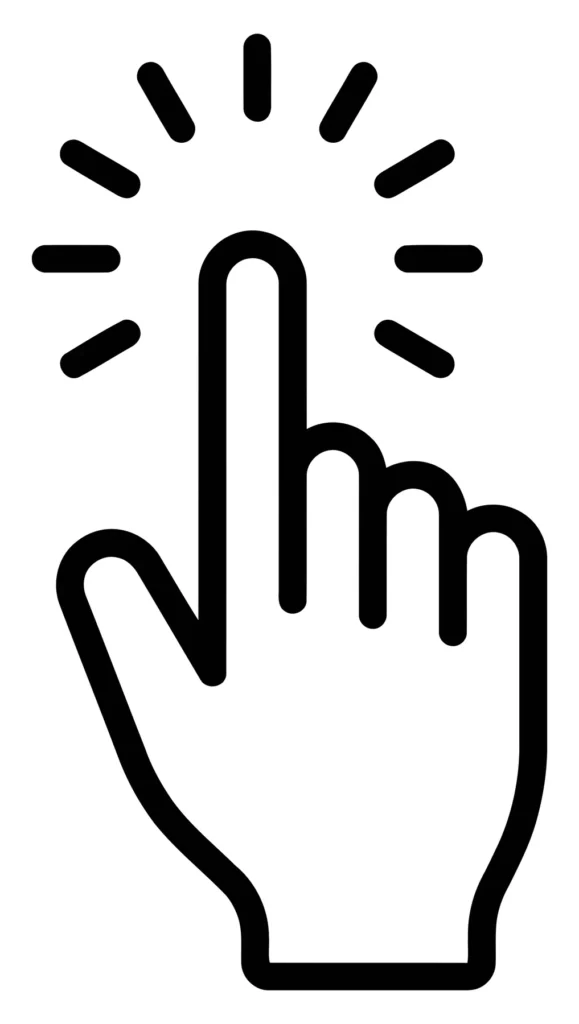 hand gesture icon for clicking or selecting