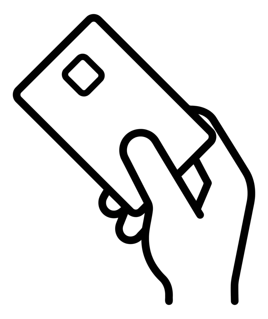 hand holding a credit card icon