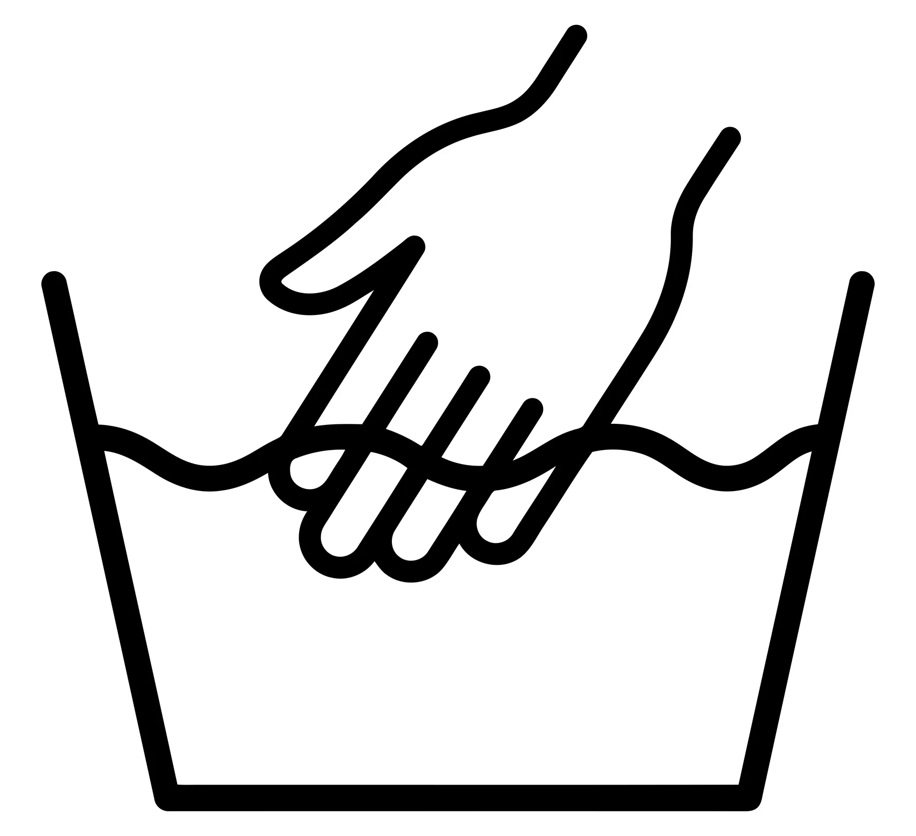 Hand Washing in Basin Vector Icon for Hygiene