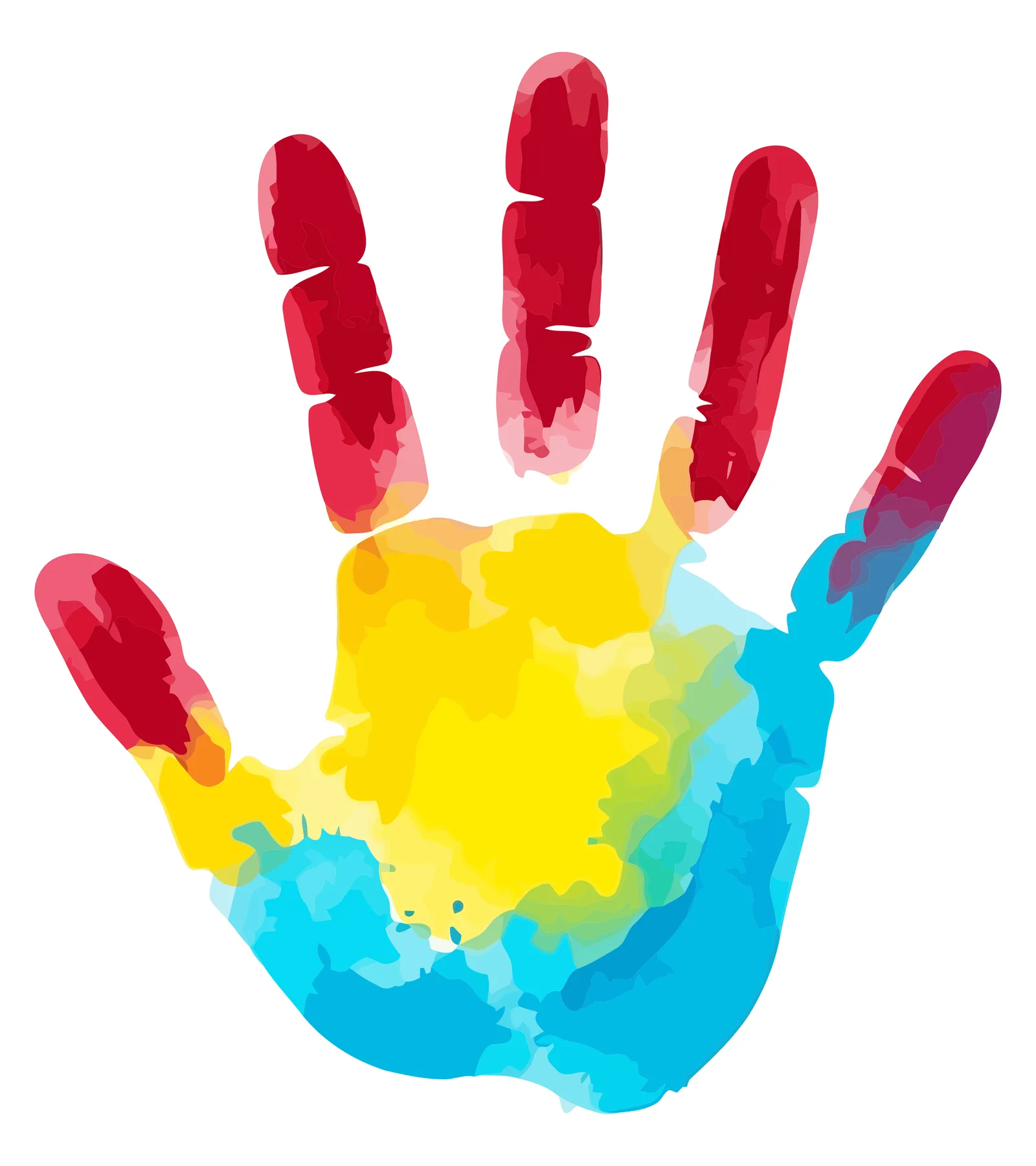 Colorful Watercolor Handprint Art Vector