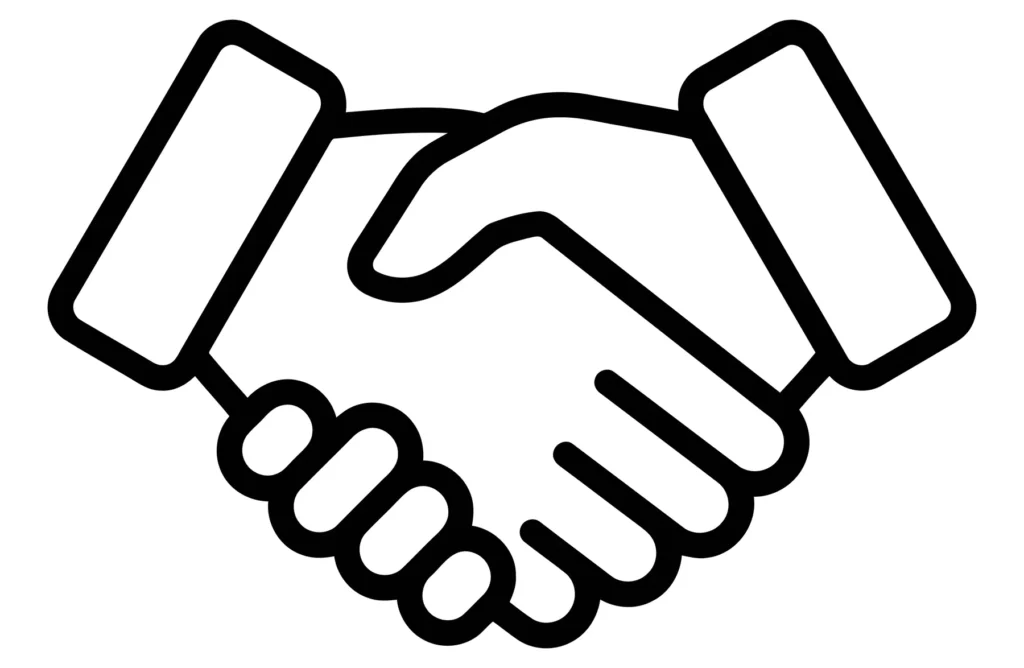 handshake icon, business agreement symbol, partnership sign