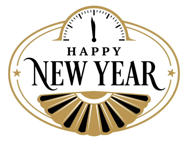 Vintage Clock Happy New Year Illustration