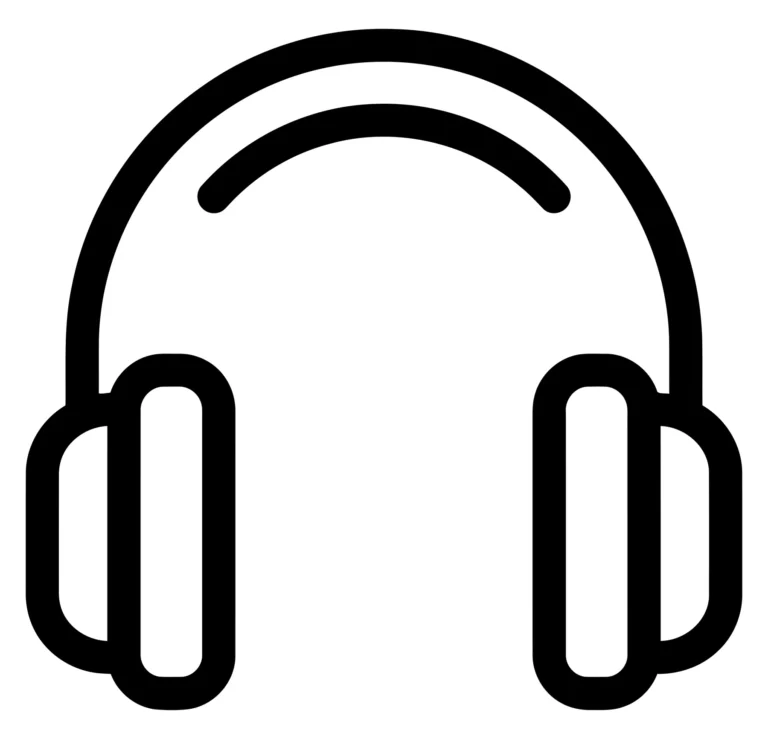 Minimalist Black Headphones Icon Vector