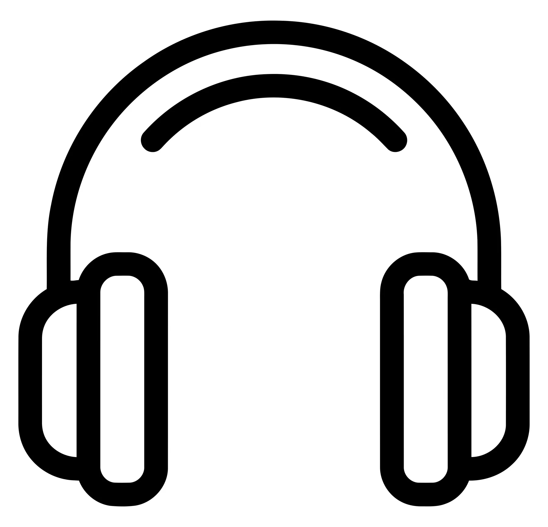 Minimalist Black Headphones Icon Vector