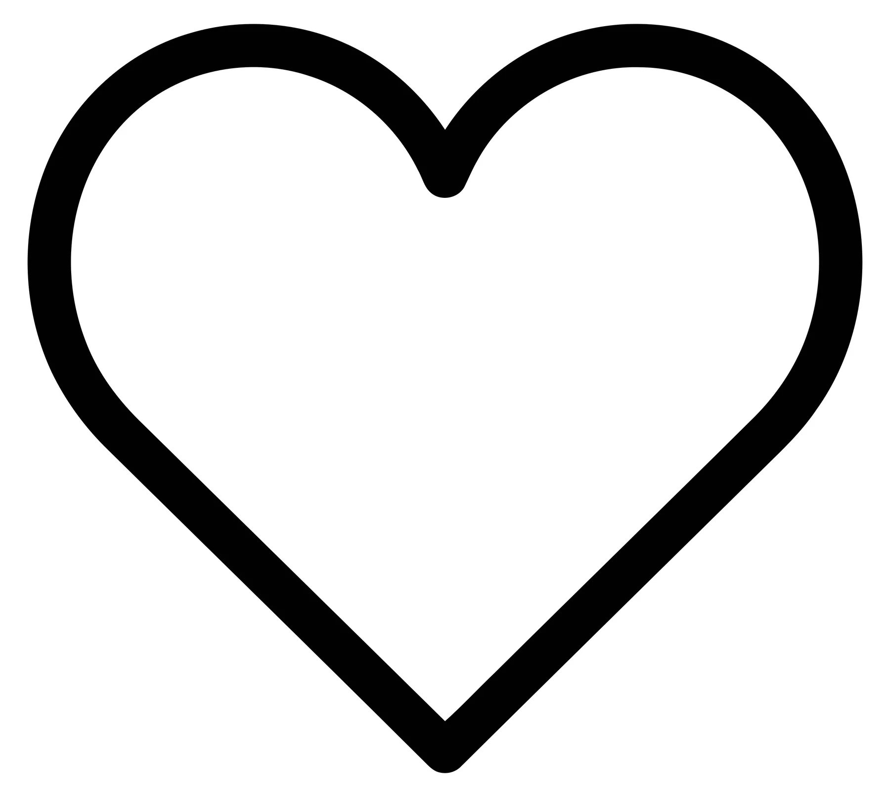 Black Outline Heart Icon Vector Illustration