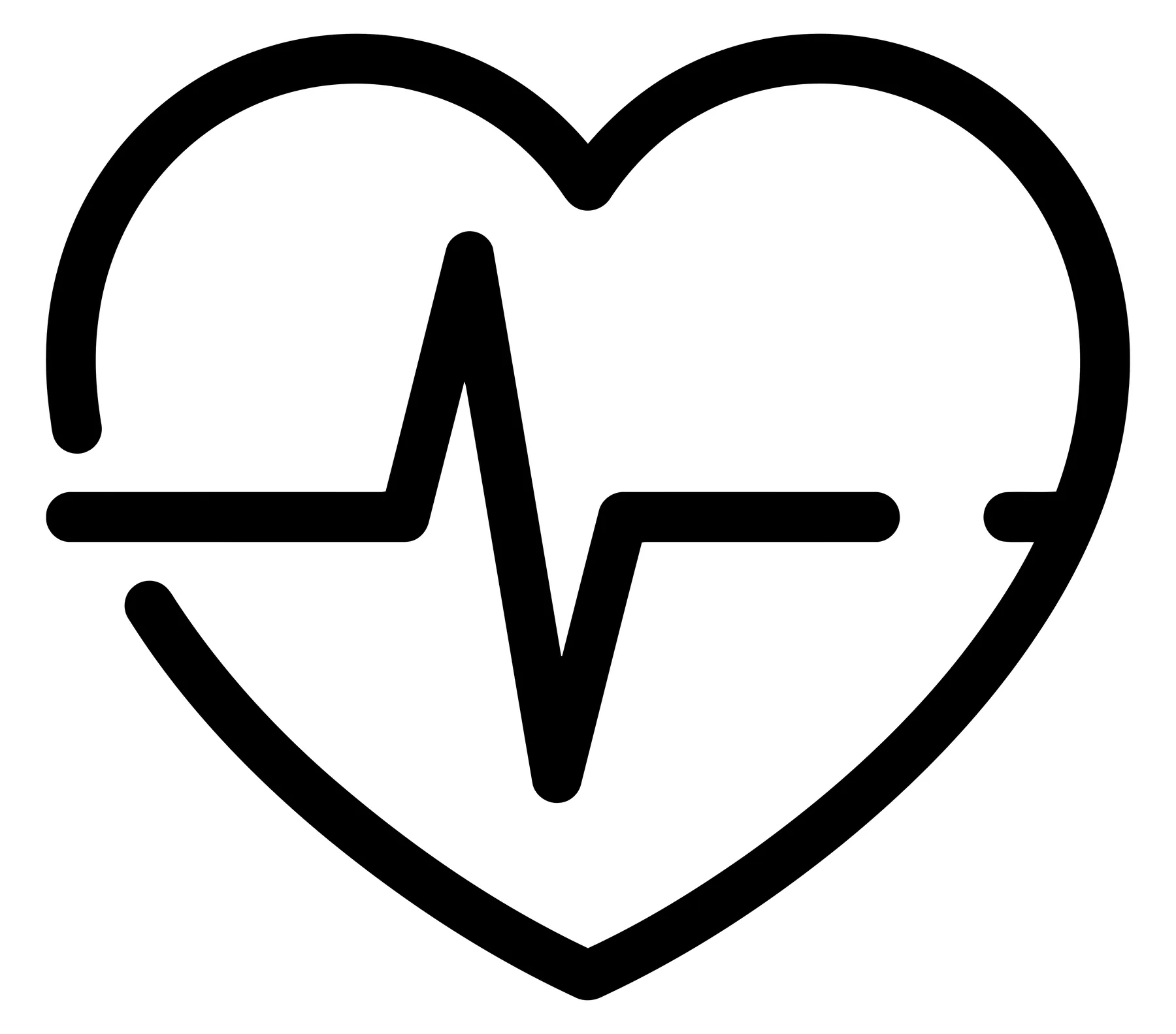 Heartbeat Icon with EKG Line Inside Heart Shape