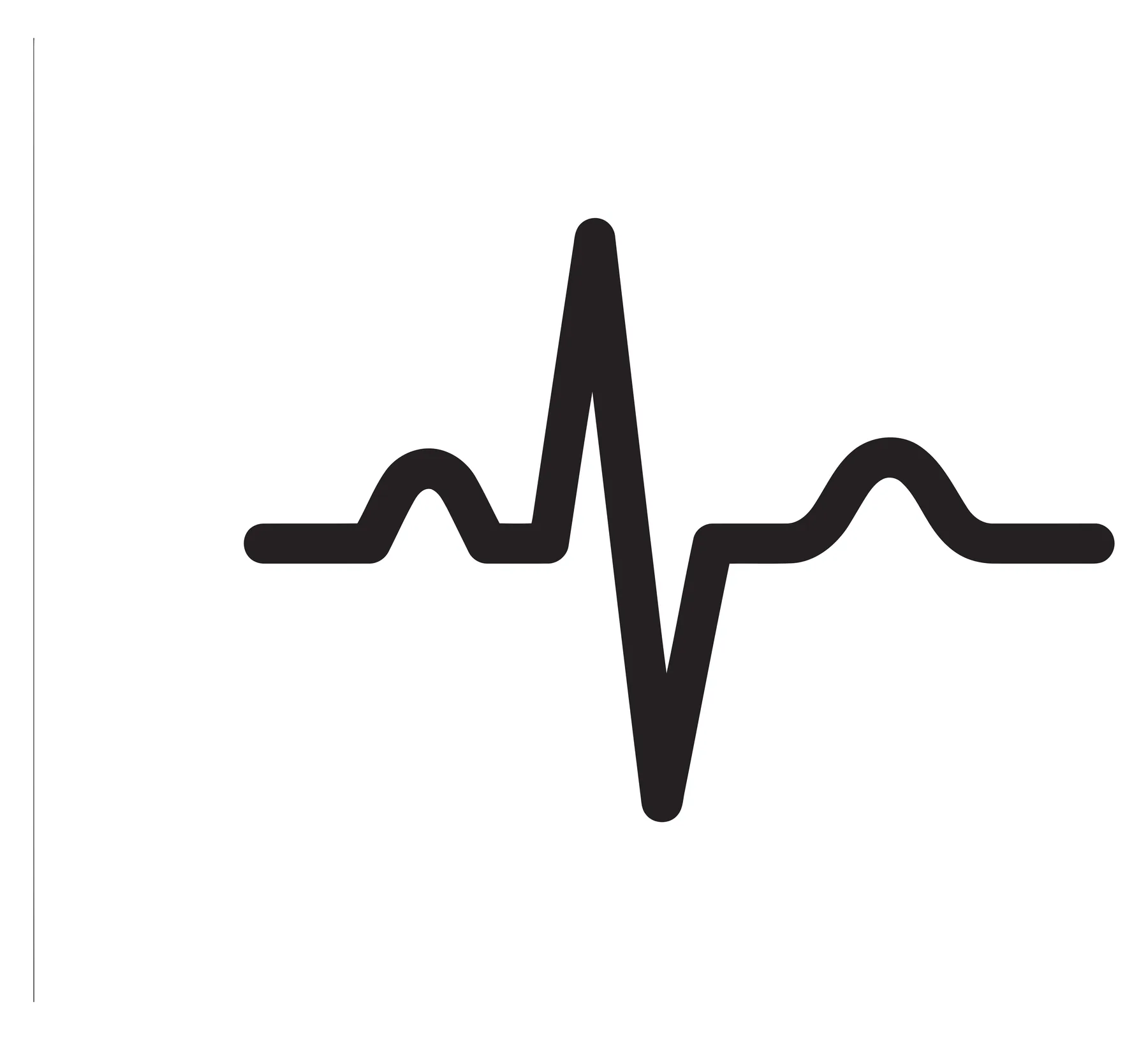 Black Heartbeat Pulse Line Icon Vector