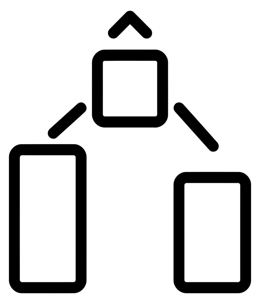 hierarchy or branching icon, organizational structure or decision tree