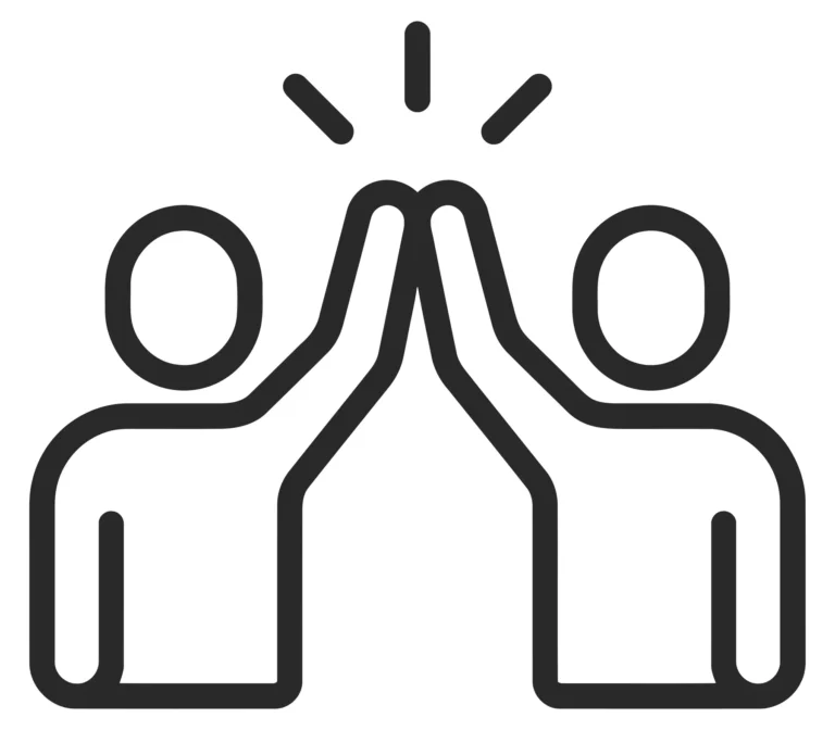 high five icon, two people celebrating success, teamwork and partnership concept