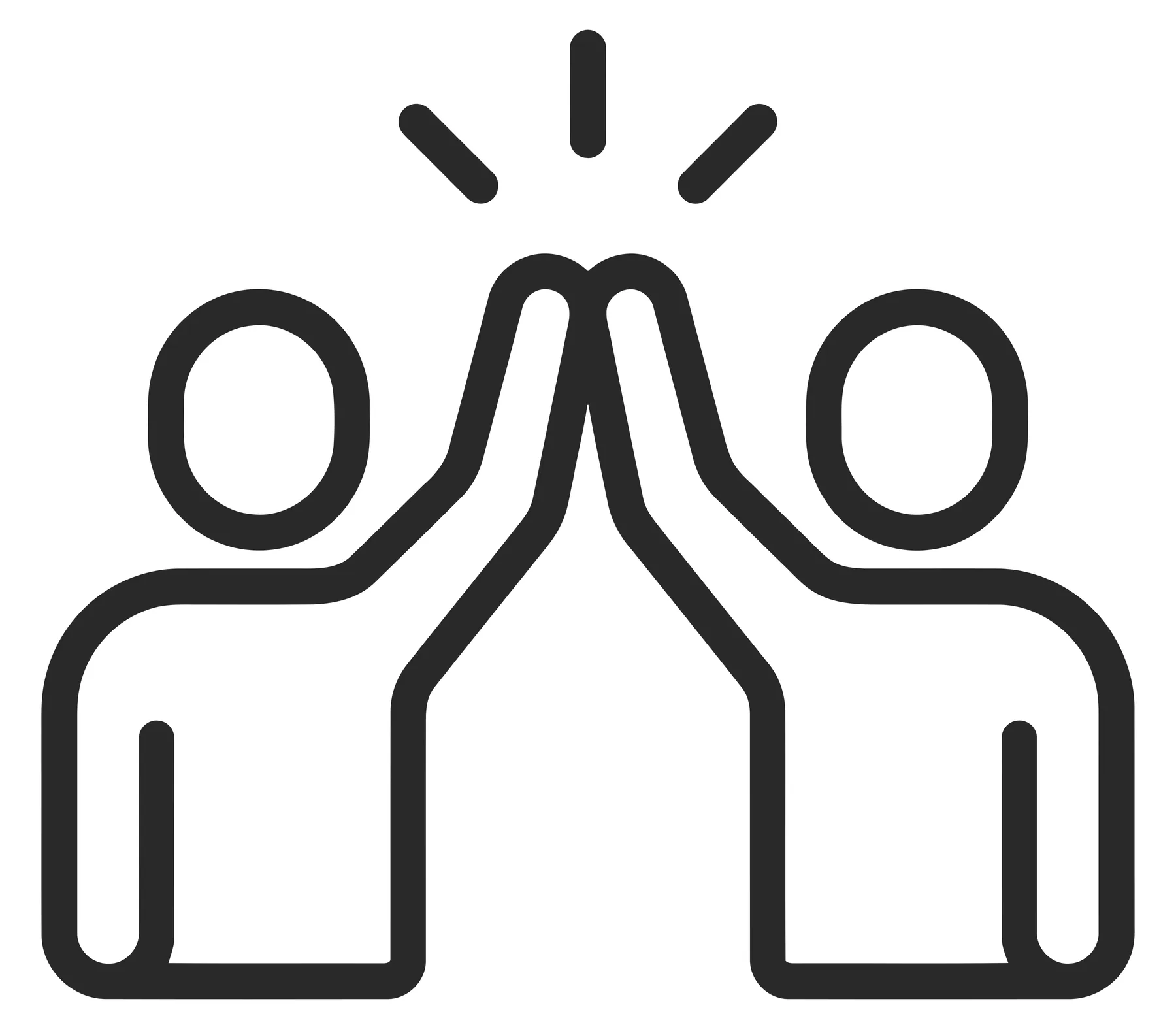 Two People High Fiving in Celebration Icon