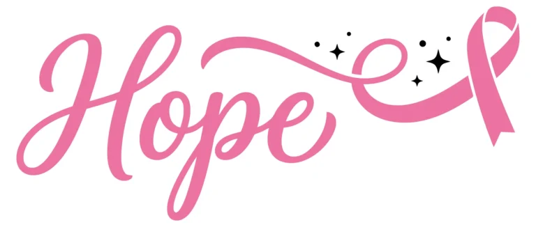 Hope with Pink Breast Cancer Awareness Ribbon and Sparkles