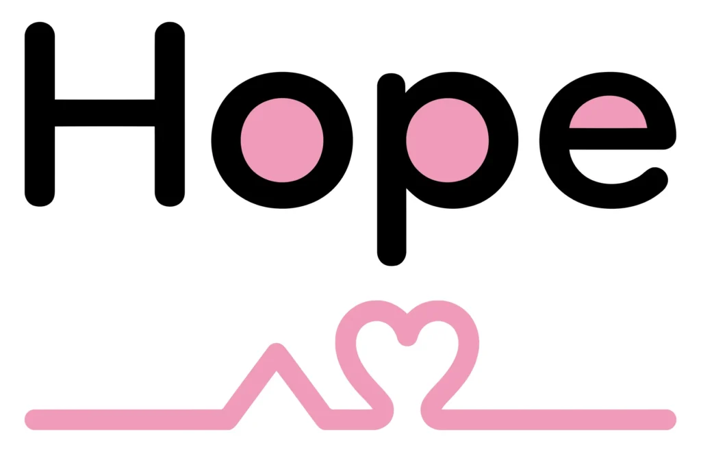 hope word with pink heart heartbeat line