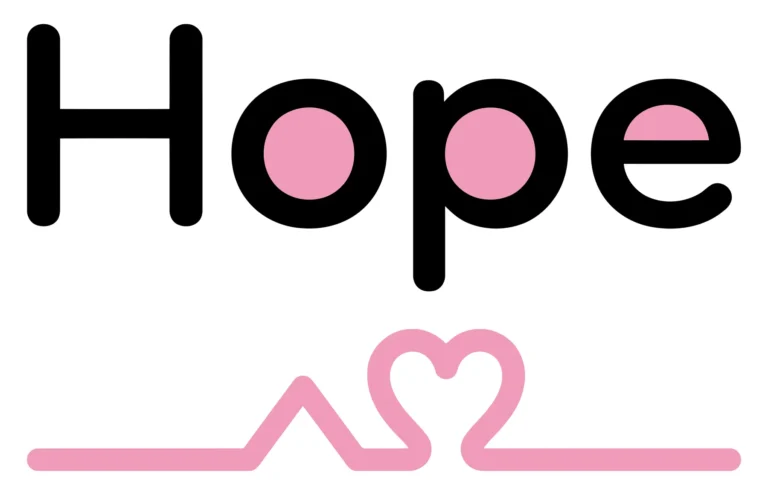 hope word with pink heart heartbeat line