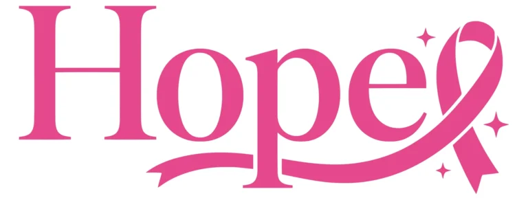 Pink Hope Word with Awareness Ribbon and Sparkles
