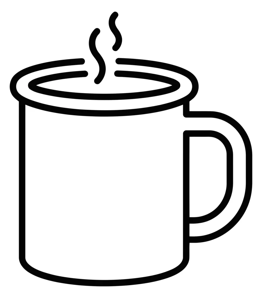 hot drink mug icon with steam