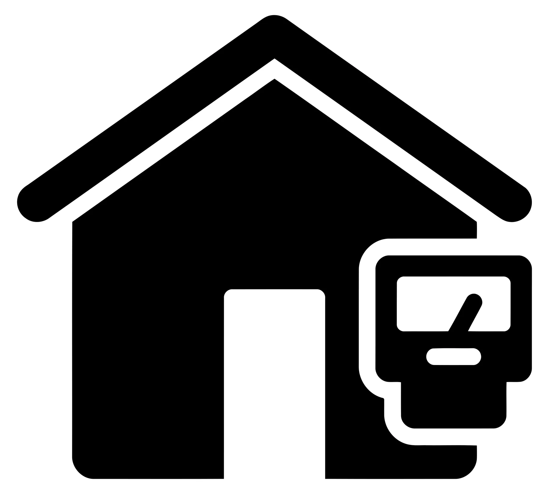 Black House Icon with Utility Meter Symbol
