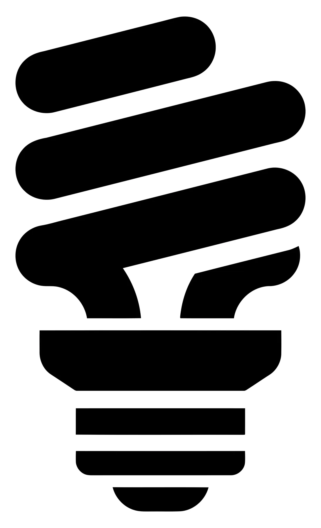 Compact Fluorescent Light Bulb Silhouette Icon