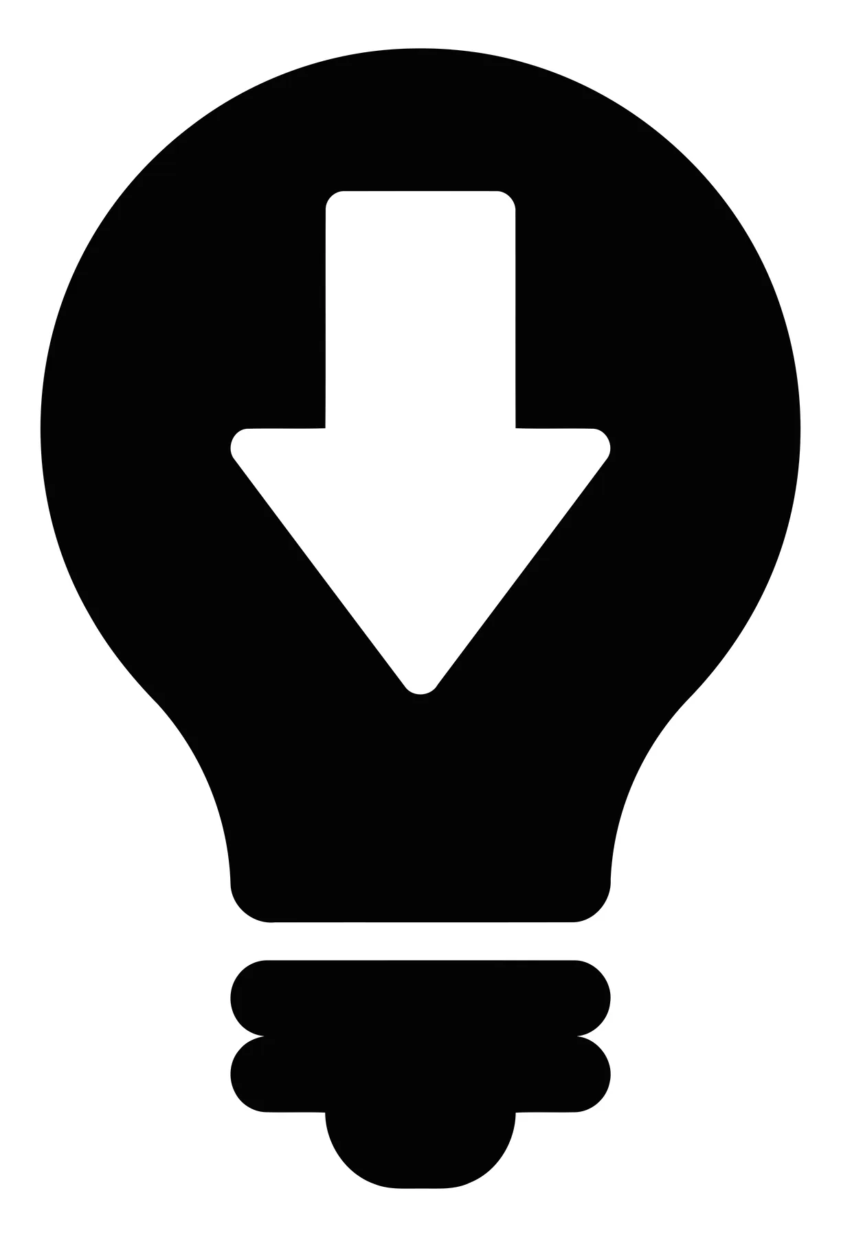 Light Bulb with Downward Arrow Icon