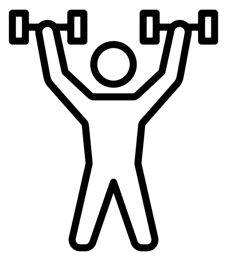 Minimalist Icon of Person Lifting Dumbbells