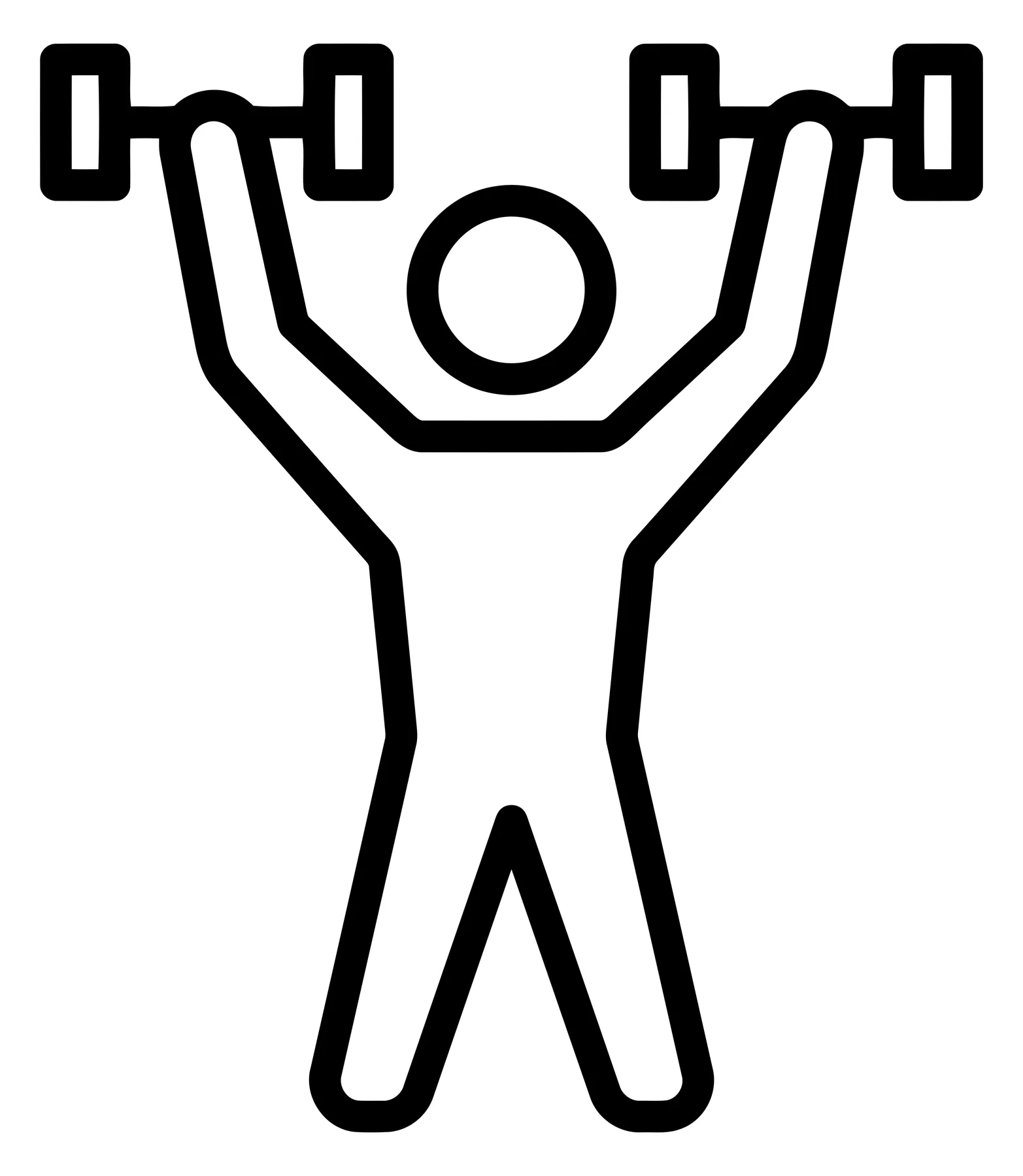 Minimalist Icon of Person Lifting Dumbbells