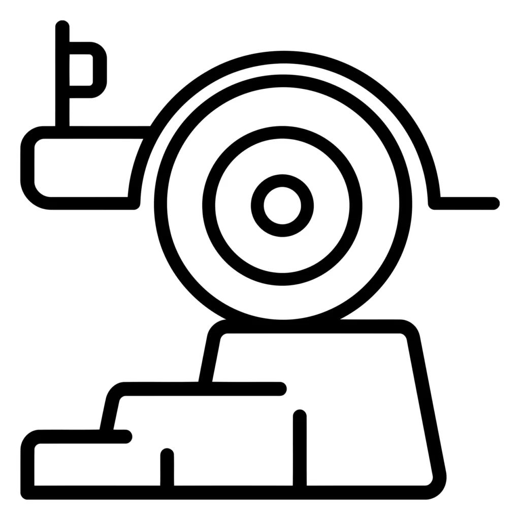 icon of a wheel on a stepped platform