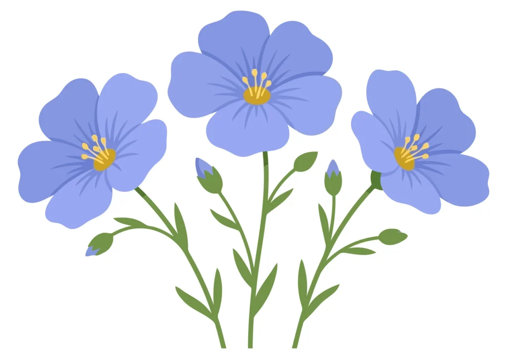 illustration of blue flax flowers
