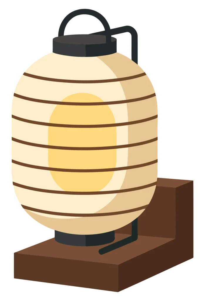 japanese style paper lantern on a wooden stand