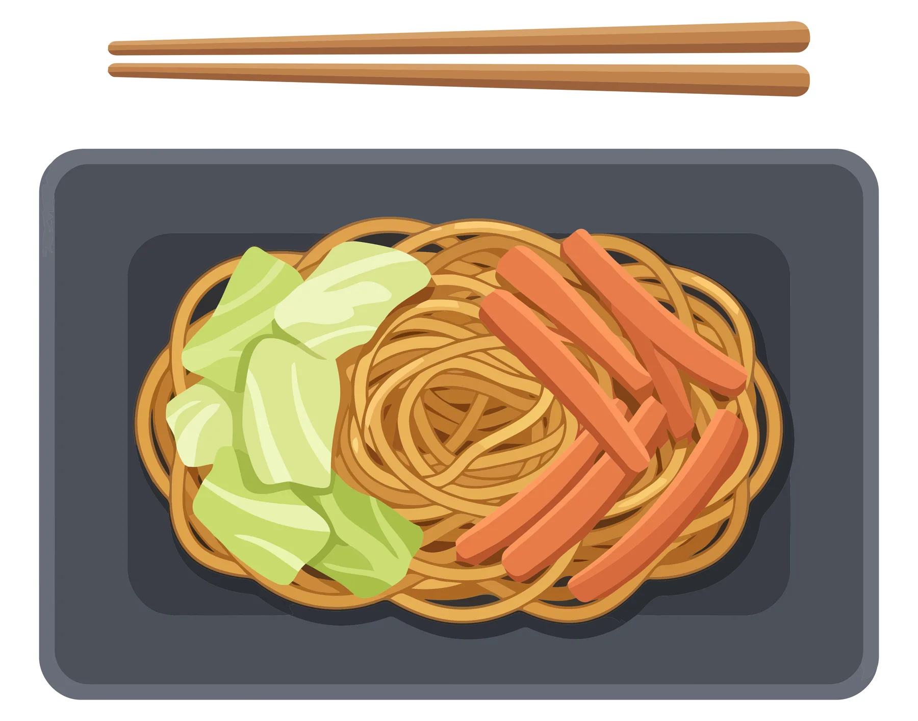Yakisoba Noodles with Vegetables in a Bento Box