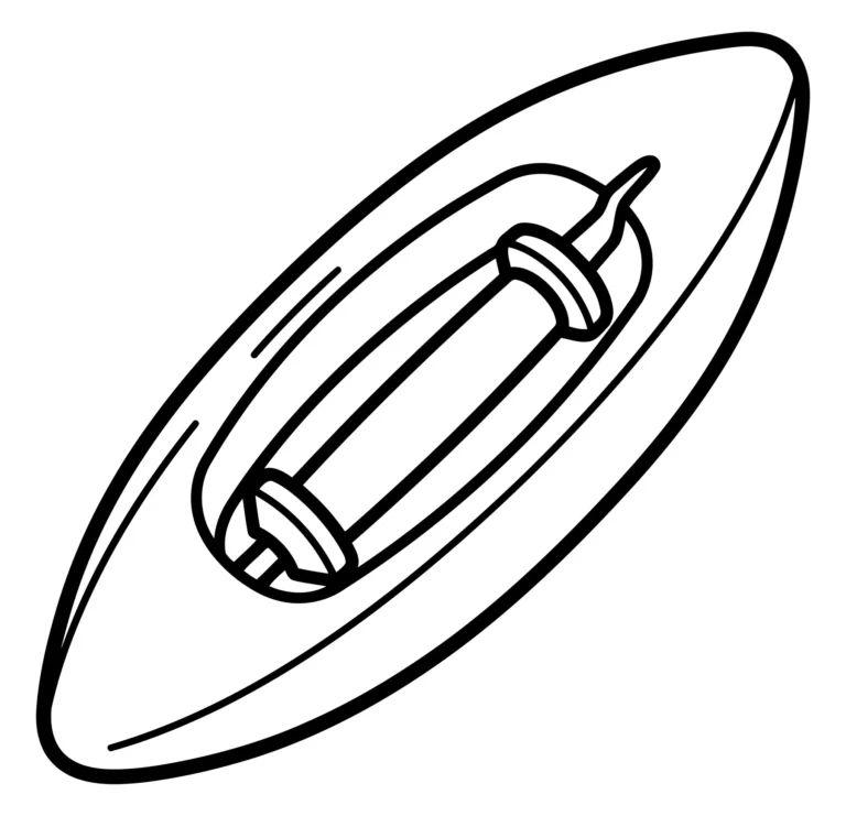 Simple Line Art Kayak Icon Illustration