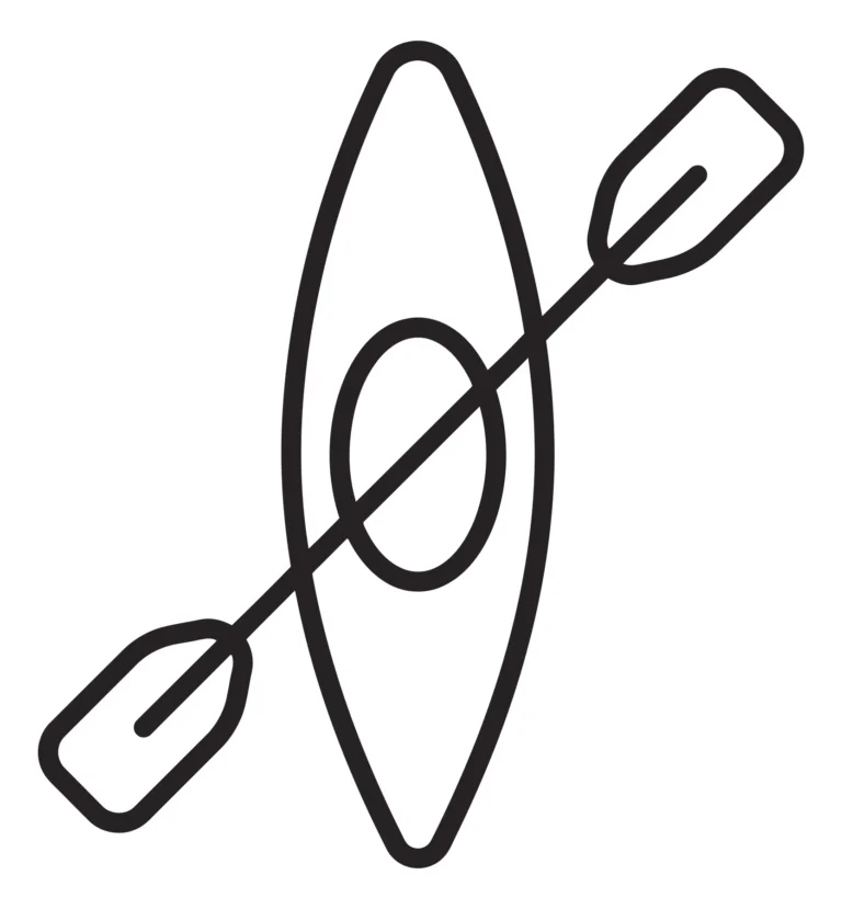 kayak with paddle icon