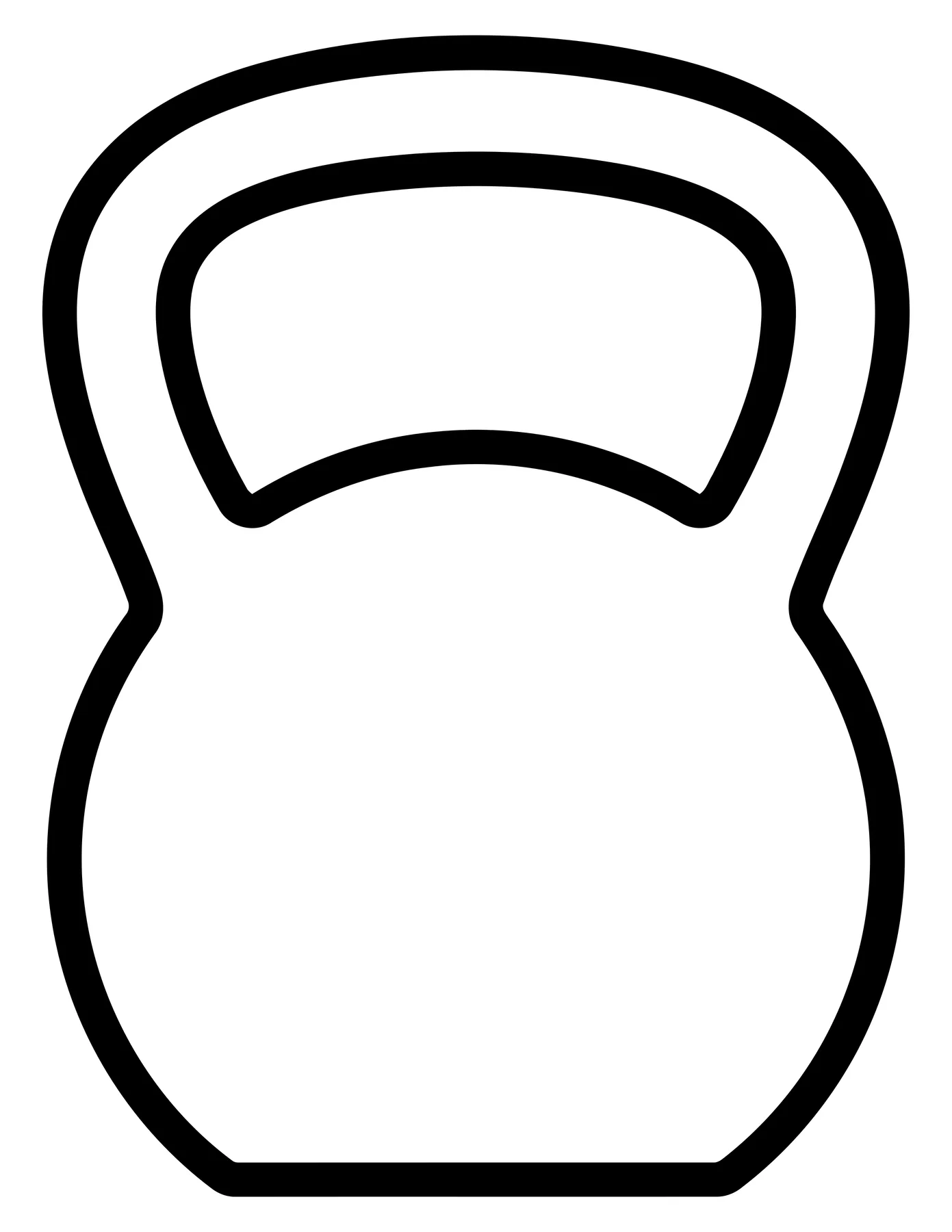 Minimalist Black Kettlebell Icon Vector