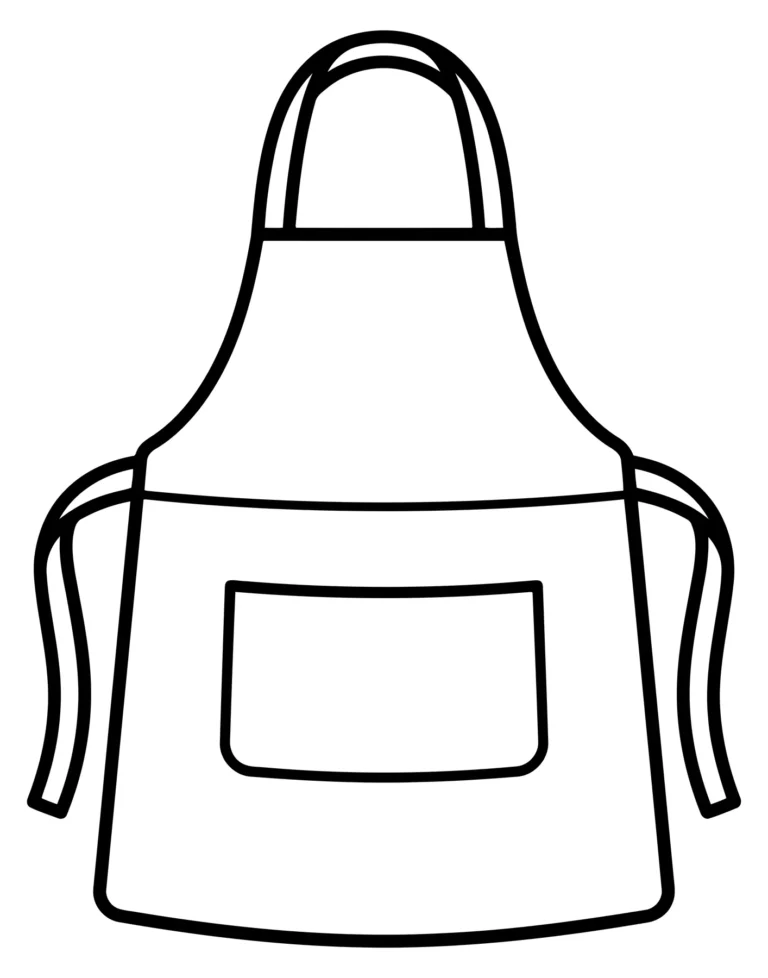 kitchen apron with front pocket line art icon