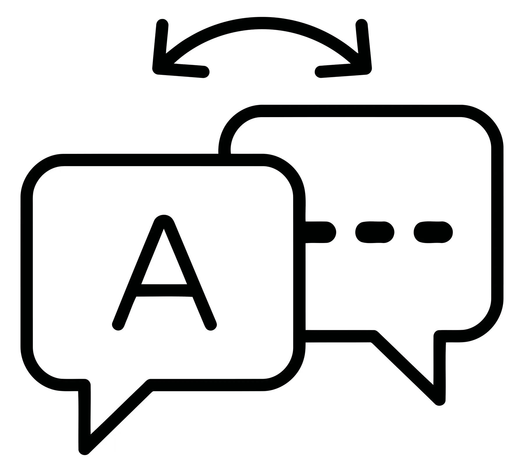 Language Translation Icon with Speech Bubbles