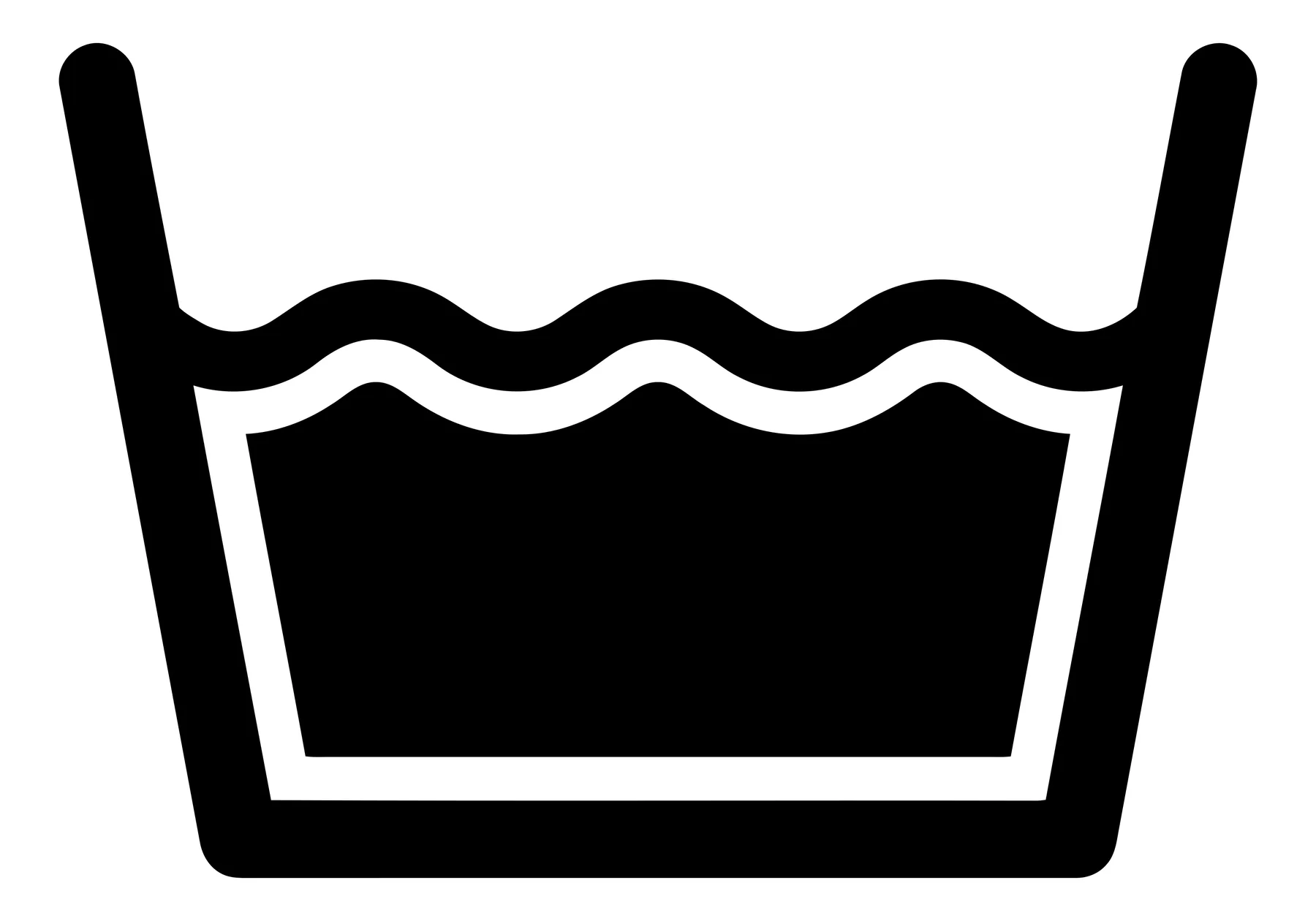 Black and White Laundry Wash Tub Icon