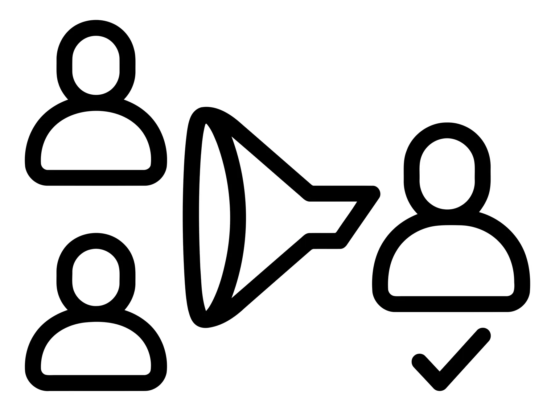 Lead Generation Funnel Icon with Qualified Lead Checkmark