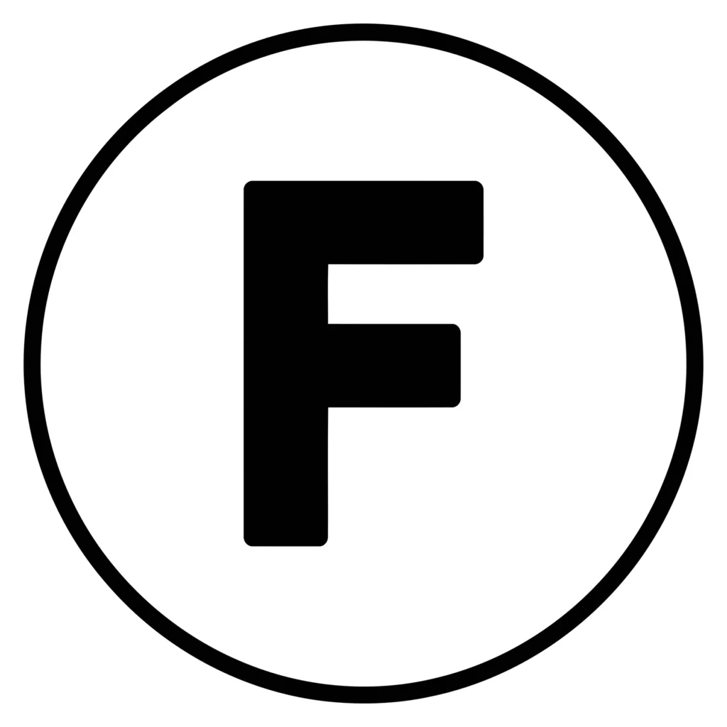 letter f inside a circle icon
