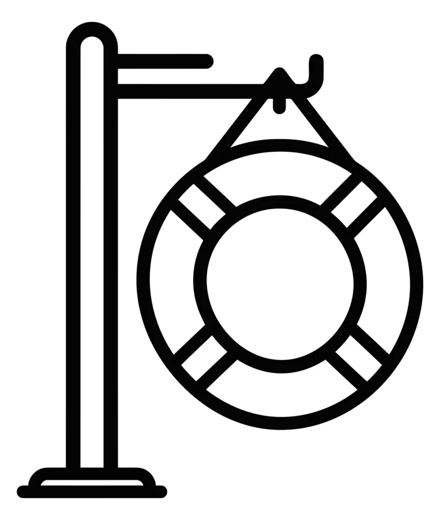 lifebuoy hanging on a stand icon